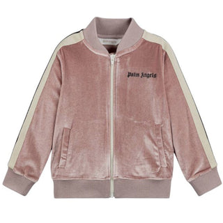 Palm Angels Felpa rosa in velluto con logo PGBD002F25FLE0023010