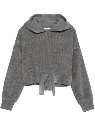 Lù:Lù Maglia cropped con cappuccio LL3313