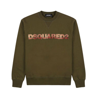 Dsquared2 Felpa Girocollo Verde Con Logo DQ3561-D0AJ2-DQ558 Per Bambino