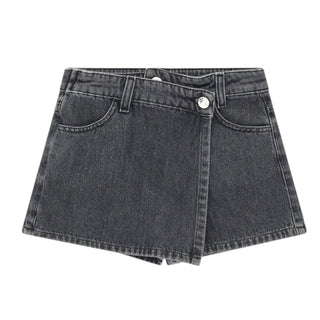 Please Gonna shorts in denim grigio da bambina RB07010G78
