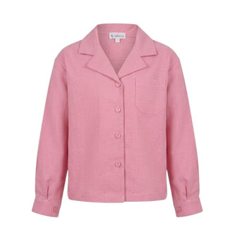 Lalalù Camicia Rosa In Misto Lino Per Bambina CML270RB