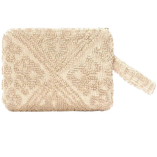Mc2 Saint Barth Pochette Aline In Cotone Beige Con Ricamo Tufting ALI0016/00102L
