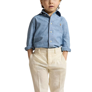 Polo Ralph Lauren Camicia In Chambray Di Cotone 322703283001 Per Bambino