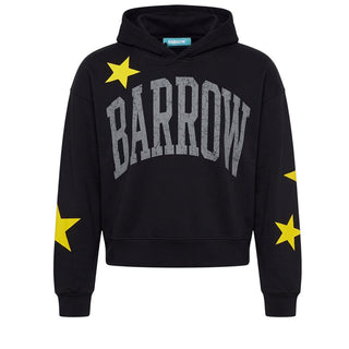 Barrow Felpa Nera Con Cappuccio E Stampa F6BWWOHS104-110 Per Donna
