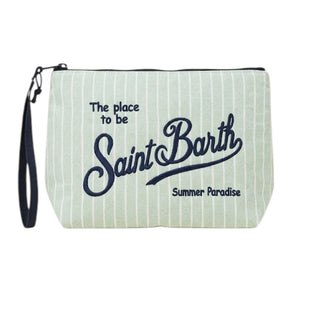 Mc2 Saint Barth Pochette Aline In Cotone A Righe Verdi ALI0046/03164L