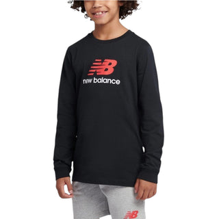 New Balance T-shirt Nera A Maniche Lunghe LAKB0254-BK078 Per Bambino
