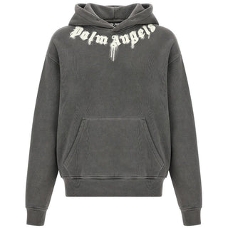 Palm Angels Felpa grigia con cappuccio e logo PMBB17DF25FLE0030703