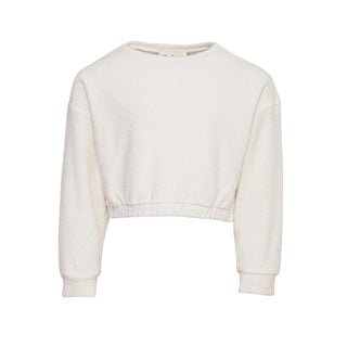 Doudou Maglia avorio cropped in punto spugna DU4A00-Z2214