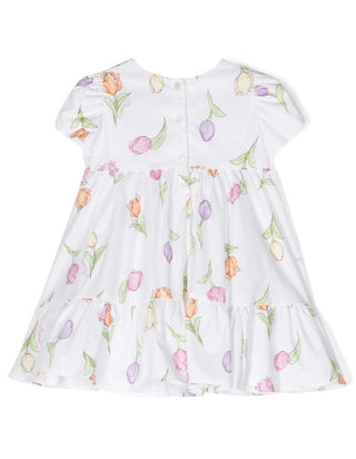 Monnalisa Short Sleeve Dress 31A902 With Newborn Pattern