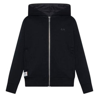 Sun68 Felpa Nera Con Cappuccio E Zip Per Bambino F36333/11