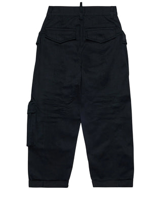 Dsquared2 Pantaloni cargo neri in gabardine DQ3023 D00XC