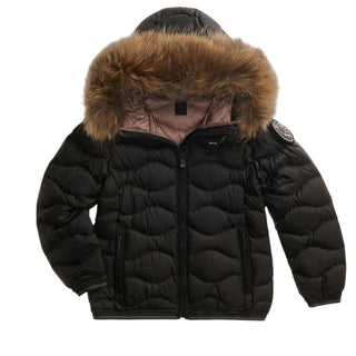 Blauer Giubbino Trapuntato Nero Con Pelliccia 26WBLGC03288-999BW Arion Jr Per Bambina