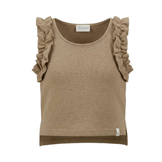 BLOOM Gilet Color Cammello Con Volant 138319 Per Bambina