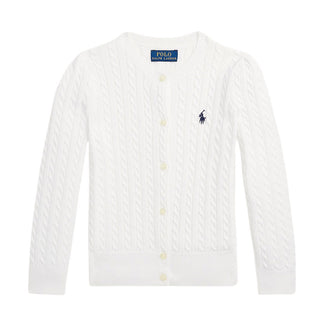 Polo Ralph Lauren Cardigan Avorio A Trecce Per Bambina 312543047064
