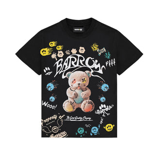 Barrow T-shirt Nera A Maniche Corte Con Teddy S6BKJUTH076-110