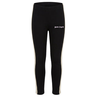 Palm Angels Leggings Neri Con Logo F6PAJGLG038/110 Per Bambina