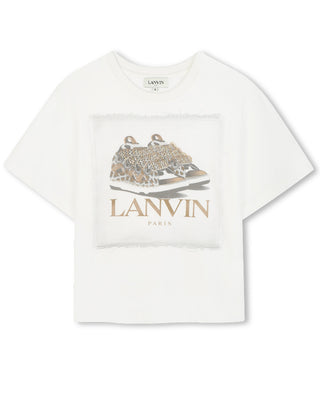 Lanvin T-shirt bianca in jersey con stampa N30255