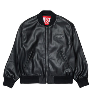 Diesel Giubbino Jlakhat nero in similpelle con logo J02648-KXB9D-K900