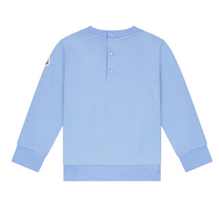 Moncler Felpa Girocollo Azzurra In Cotone Con Logo L19518G00004/70Q