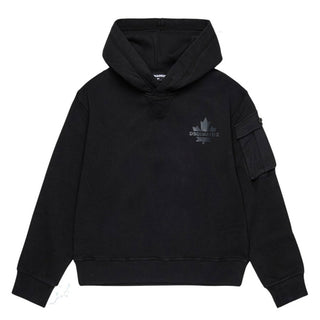 Dsquared2 Felpa Nera Con Cappuccio Per Bambino DQ2735-D0AC6-DQ900