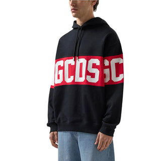 GCDS Felpa Nera Con Cappuccio E Logo Z0MLQE138F004/999R Unisex