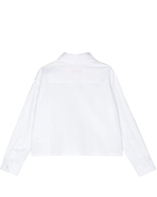Msgm Camicia in popeline bianca da bambina F4MSJGSI185