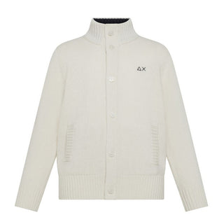 Sun68 Cardigan avorio in misto lana con logo K45311A