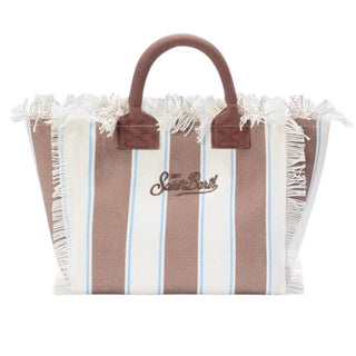 Mc2 Saint Barth Borsa Colette In Canvas A Righe Marroni COL0001/02597L