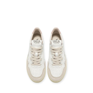 Autry Medalist Low Sneakers aulw-ls37 aus weiß-rosa Leder