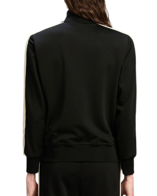Palm Angels Felpa nera Track con zip e logo PMBD058C99FAB0021003