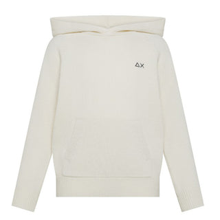 Sun68 Maglia avorio in misto lana con cappuccio K45313A