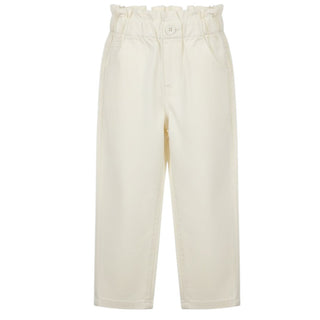 Lalalù Pantaloni Panna In Misto Lino Per Bambina PTL100RBP