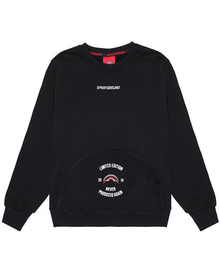 SPRAYGROUND Felpa nera in cotone con logo SPY1358G