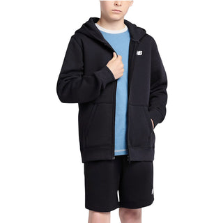 New Balance Felpa Nera Con Zip E Cappuccio LAKB0004-BK078 Per Bambino