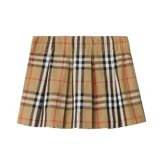 Burberry Gonna Plissettata Con Check Da Neonata 8121179