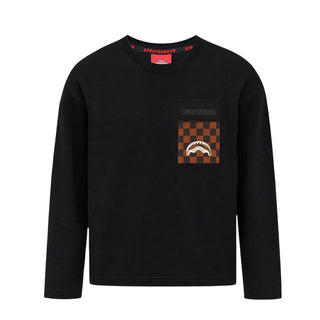SPRAYGROUND T-shirt Nera A Maniche Lunghe SPY1570BLK Per Bambino