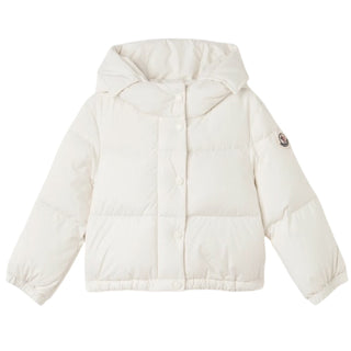 Moncler Giubbino avorio Laurie trapuntato con cappuccio K29511A00031