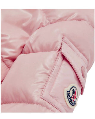Moncler Giubbino Maire rosa con cappuccio e logo I29511A00038
