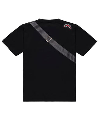 SPRAYGROUND T-shirt nera in jersey con marsupio SPY1361