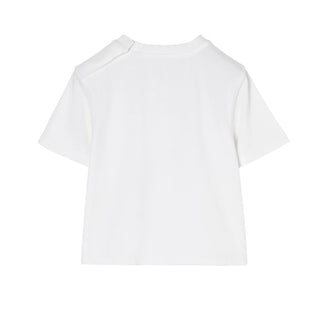 Burberry T-shirt Bianca In Cotone Con Stampa 8121209