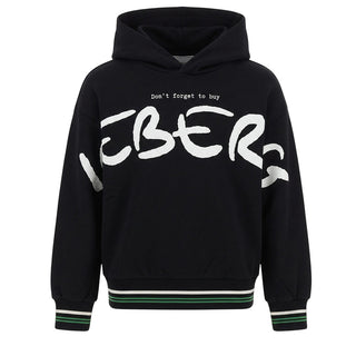 Iceberg Felpa Nera Con Cappuccio E Stampa MFICE7304J-V3 Per Bambini