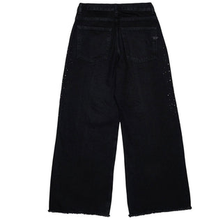 Diesel Jeans Relaxed Fit In Denim Nero J02925-KXBUB-K02 Per Bambina