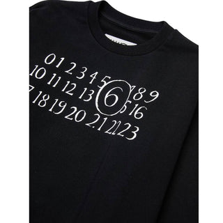MM6 Maison Margiela Felpa Girocollo Nera Con Numeric Logo M61009-MM02X-M6900