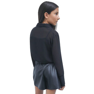 Patrizia Pepe Camicia Nera Classica 7C0271/A643-K103 Per Bambina