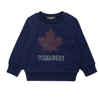 Dsquared2 Felpa Girocollo Blu Con Stampa DQ3503-D0AJ6-DQ864 Per Neonato