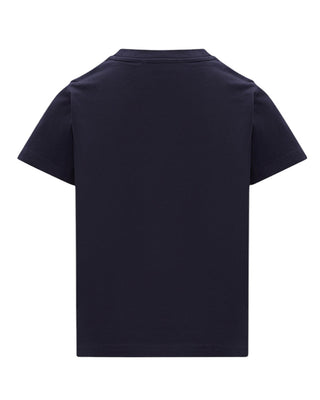 Moncler T-shirt blu navy in jersey con logo K29548C00013