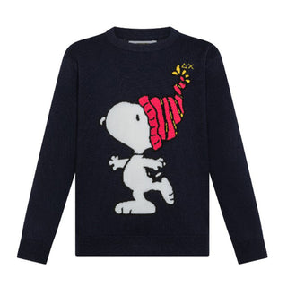 Sun68 Maglia In Misto Lana K45352BN Con Motivo Peanuts