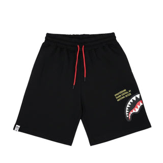 SPRAYGROUND Bermuda Nero In Felpa Con Stampa SPY1388EBLK