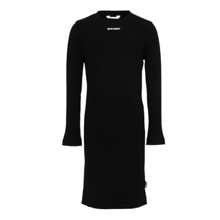Palm Angels Abito Nero A Coste PGDB025S26JER001/110 Con Logo Per Bambina