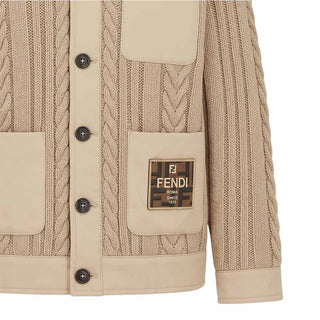 Fendi Giubbino Beige In Lana E Nylon JMA359-AY8X-F0QU5 Per Bambino